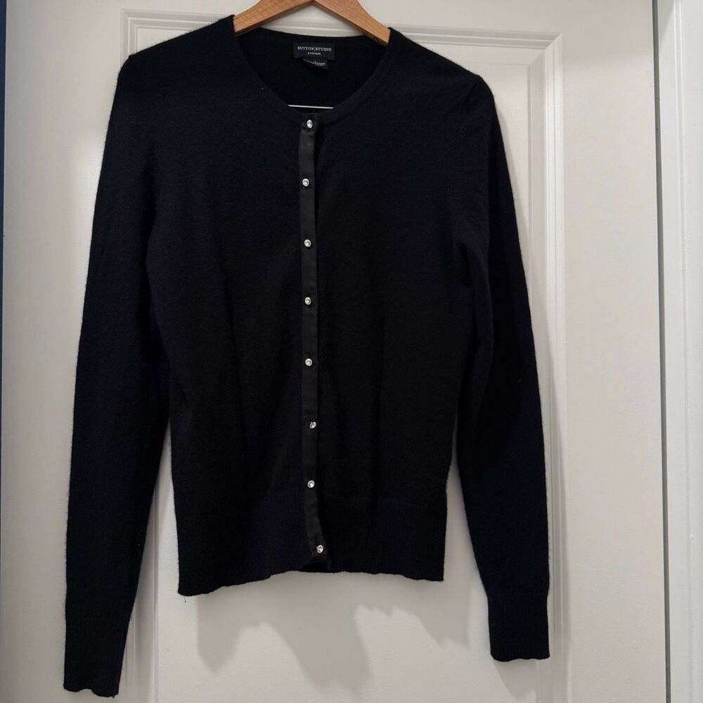 Sutton Studio cashmere cardigan crew neck button-down front sweater size L
